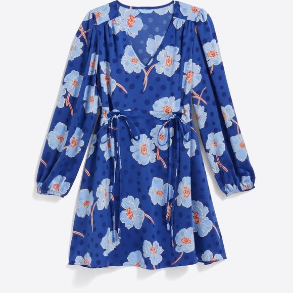 Draper James Kellie Babydoll Dress in Printed Dot Jacquard Sz S - Picture 3 of 6